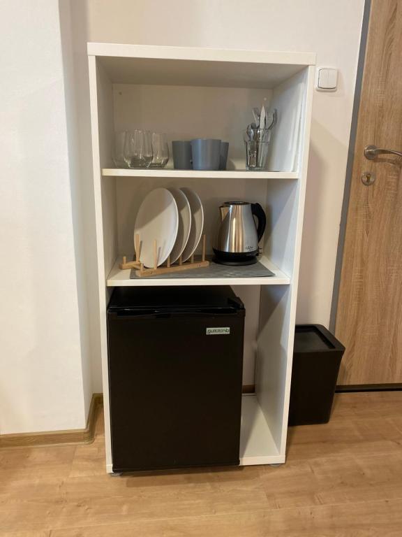 Kuchyň nebo kuchyňský kout v ubytování Frýdecká Apartments