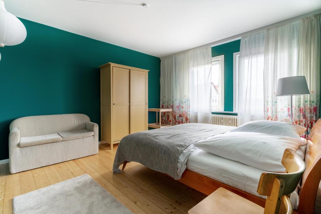 Posteľ alebo postele v izbe v ubytovaní Familienfreundlich - Farbenfroh - Außergewöhnlich
