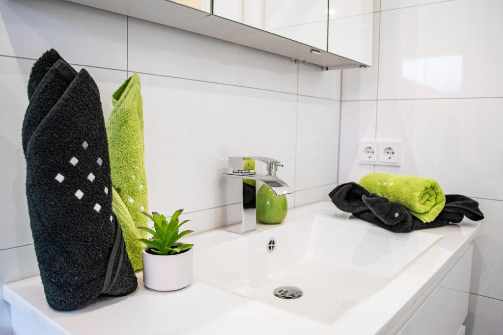 Kuchyň nebo kuchyňský kout v ubytování Appartement Zeitlos. °18