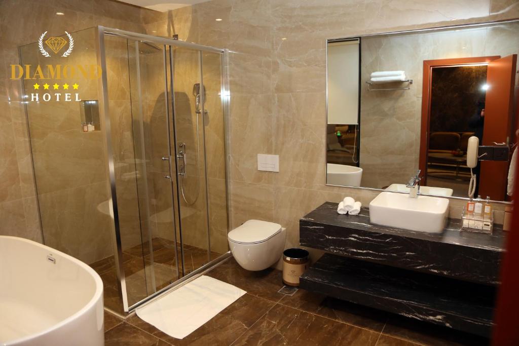 Koupelna v ubytování Hotel Diamond Prishtina