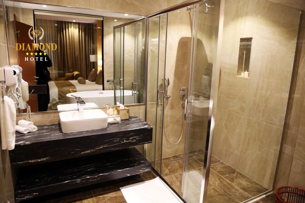 Koupelna v ubytování Hotel Diamond Prishtina