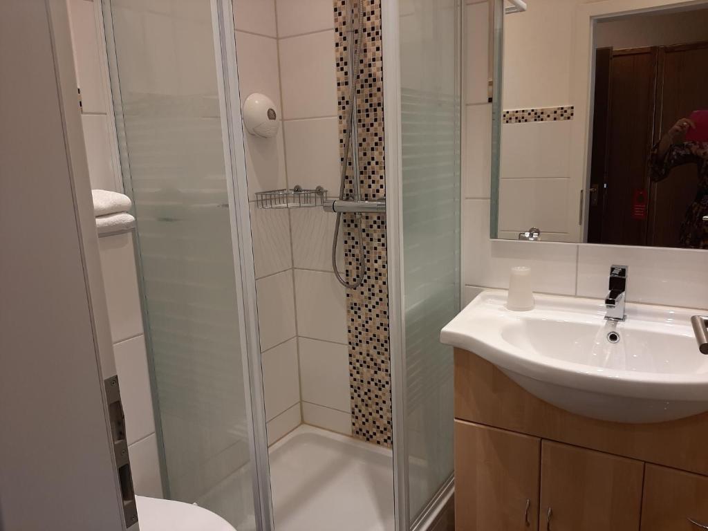 Koupelna v ubytování Hotel Irene