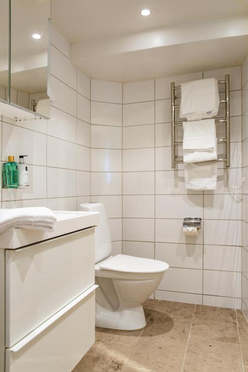 Koupelna v ubytování Hotell Breda Blick