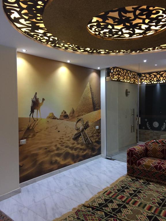 Posezení v ubytování Giza Pyramids View Guest house