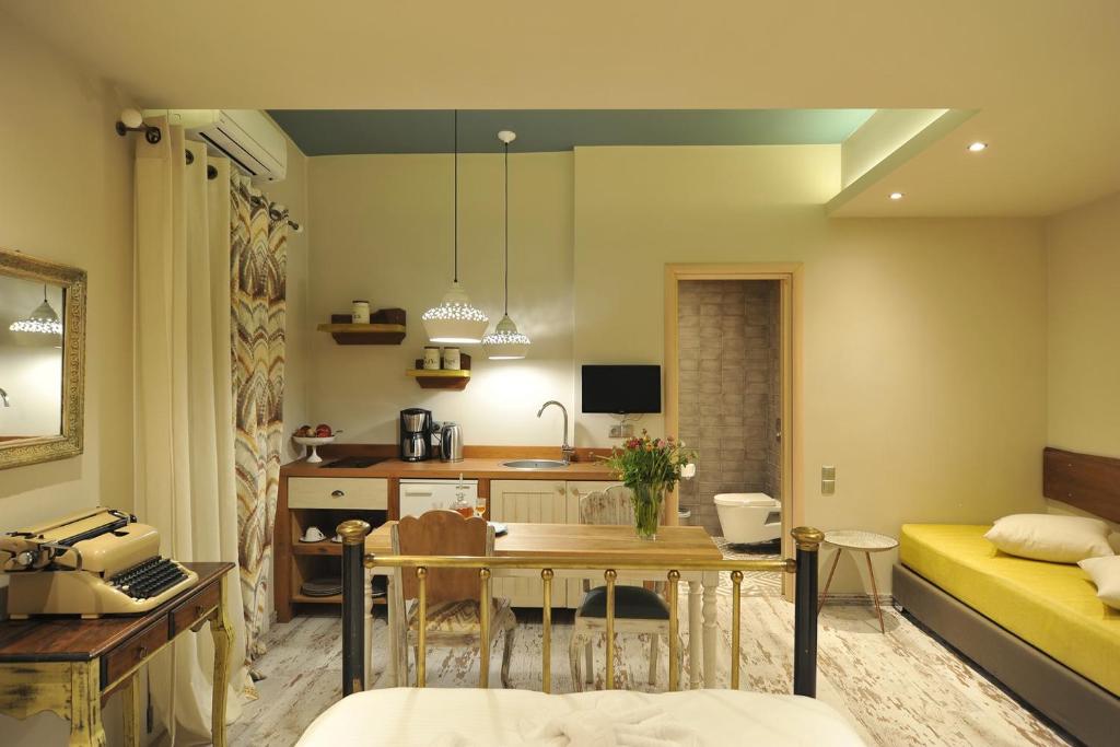 Kuchyňa alebo kuchynka v ubytovaní Ganimede Hotel, Galaxidi