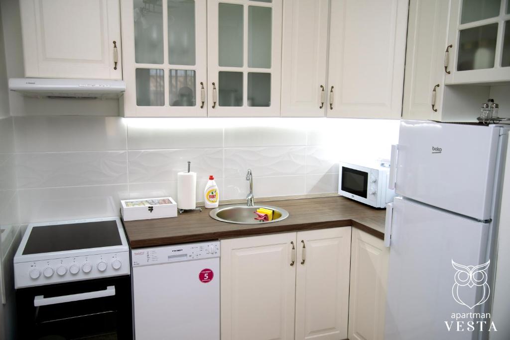 Dapur atau dapur kecil di VESTA Apartman