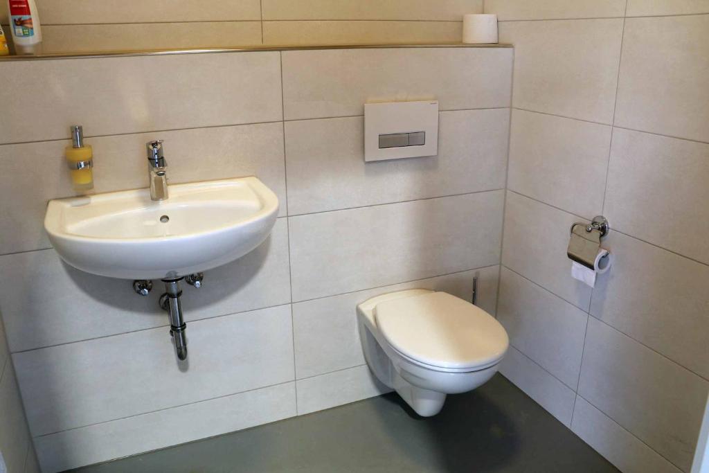 Koupelna v ubytování Penthouse Tauberblick