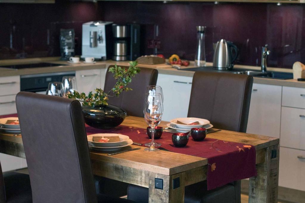 Kuchyň nebo kuchyňský kout v ubytování Penthouse Tauberblick