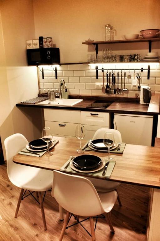 Kuchyň nebo kuchyňský kout v ubytování Apartmány AMADE Jeseníky