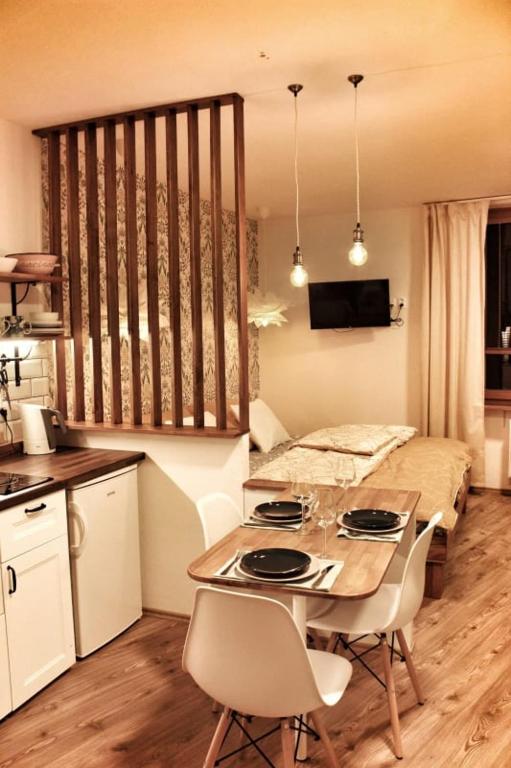 Kuchyň nebo kuchyňský kout v ubytování Apartmány AMADE Jeseníky