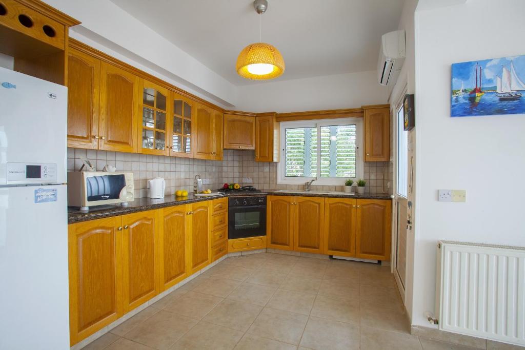 Kuchyň nebo kuchyňský kout v ubytování Protaras Views Villa PRAM1