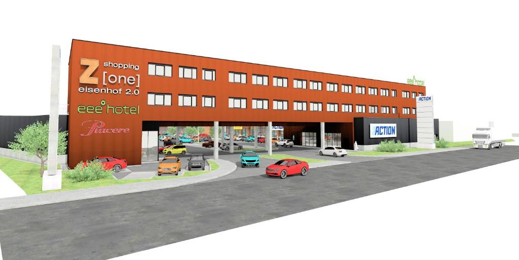 a rendering of a building with cars parked in front of it at eee Hotel Liezen in Liezen