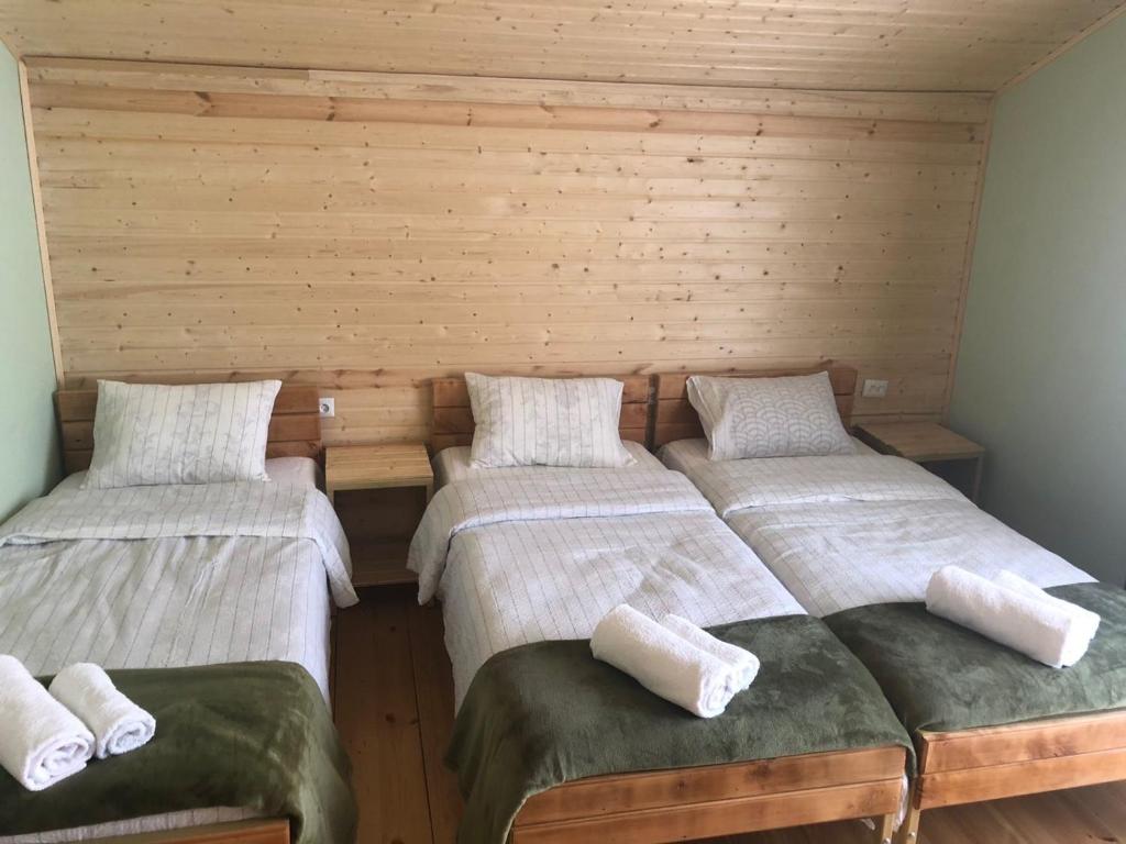 Postel nebo postele na pokoji v ubytování Cozy Place in Kazbegi