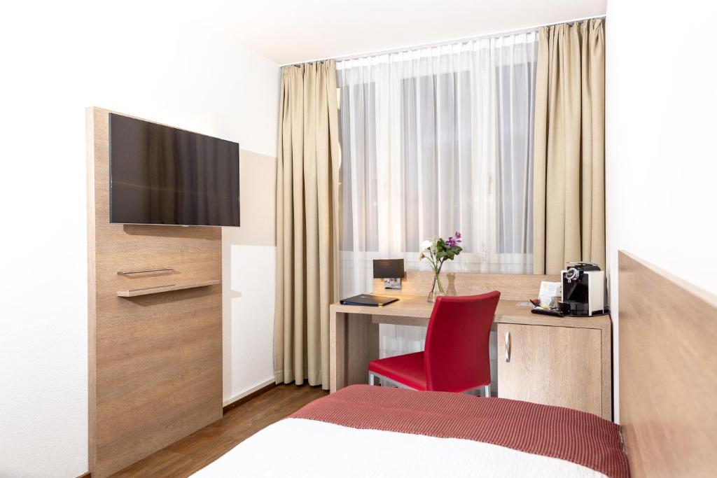 TV a/nebo společenská místnost v ubytování Hotel Alexander