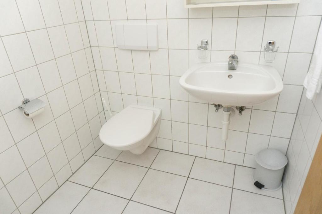 Koupelna v ubytování Speiserestaurant Traube