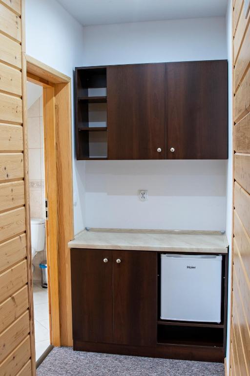 Kuchyň nebo kuchyňský kout v ubytování Agroturystyka u Jarka