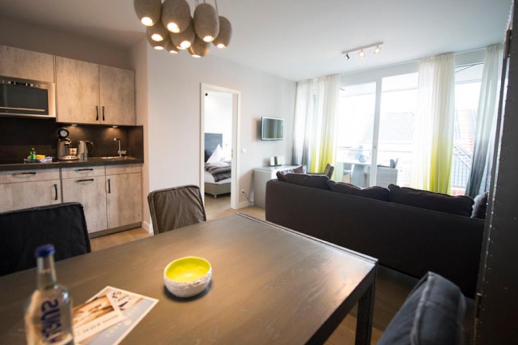 Kuchyň nebo kuchyňský kout v ubytování Das 54 Grad Nord - Apartments & More