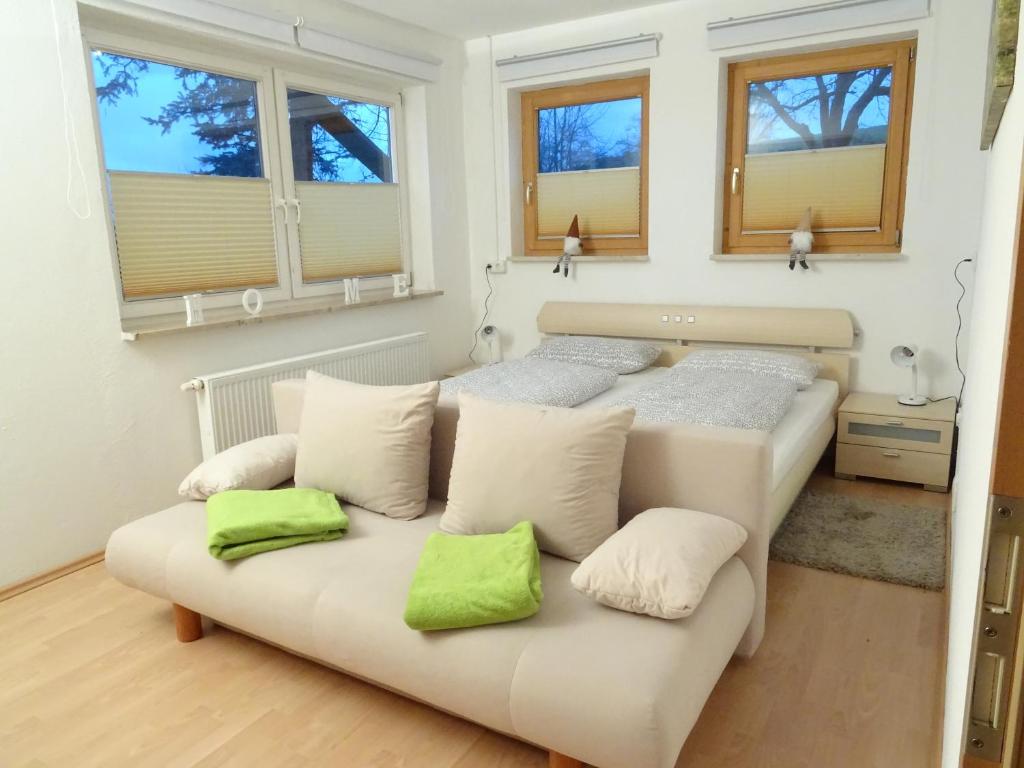 Postel nebo postele na pokoji v ubytování Doppelzimmer Heimatliebe