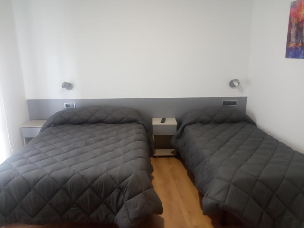 um quarto com duas camas num quarto em Hostal Outarelo em Ourense