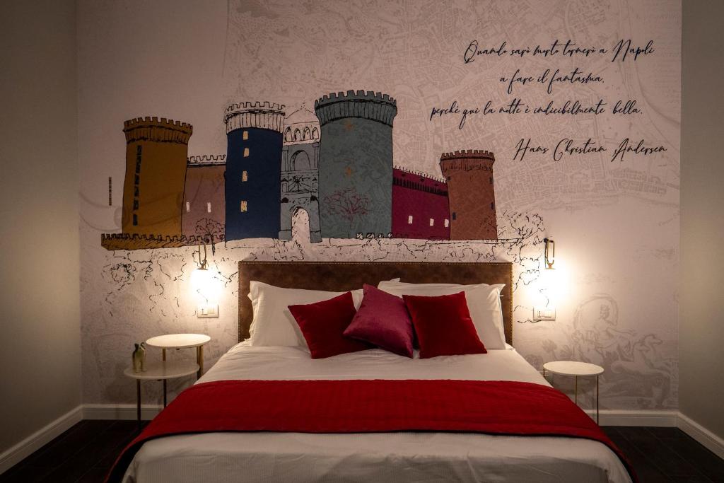 Un pat sau paturi într-o cameră la Galleria Sanfelice