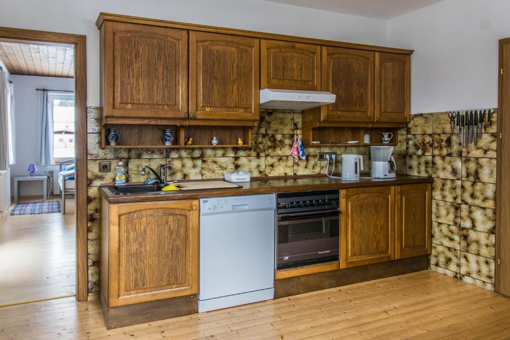 Kuchyň nebo kuchyňský kout v ubytování Ferienwohnung Keseberg
