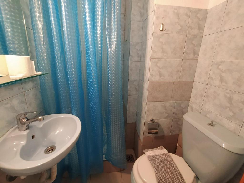 Koupelna v ubytování Delfini Hotel