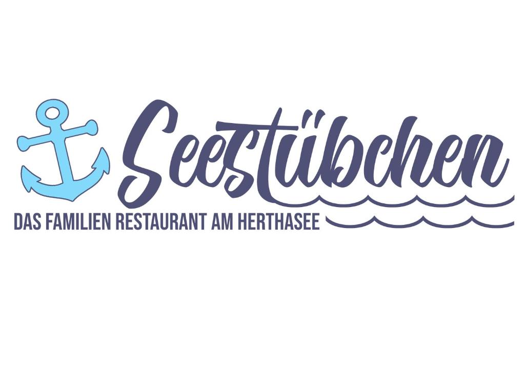 een logo voor een restaurant met een anker op het water bij Seestübchen am Herthasee in Hörstel