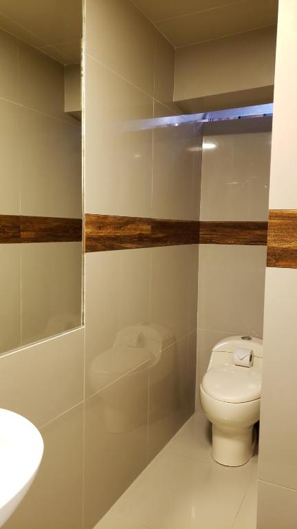 Koupelna v ubytování La Cabaña Hotel