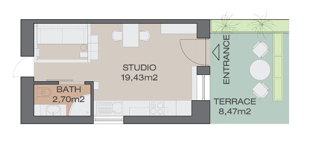a floor plan of a house at Apartments Baredi in Izola