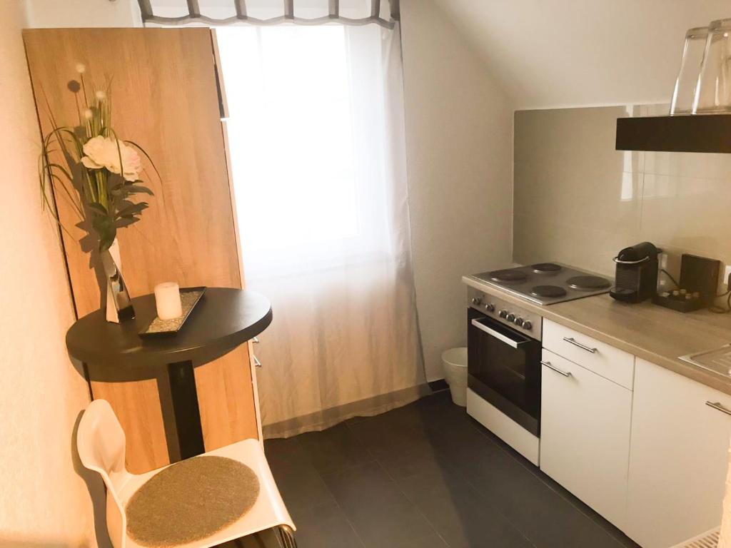Kuchyň nebo kuchyňský kout v ubytování Hotel Langhans