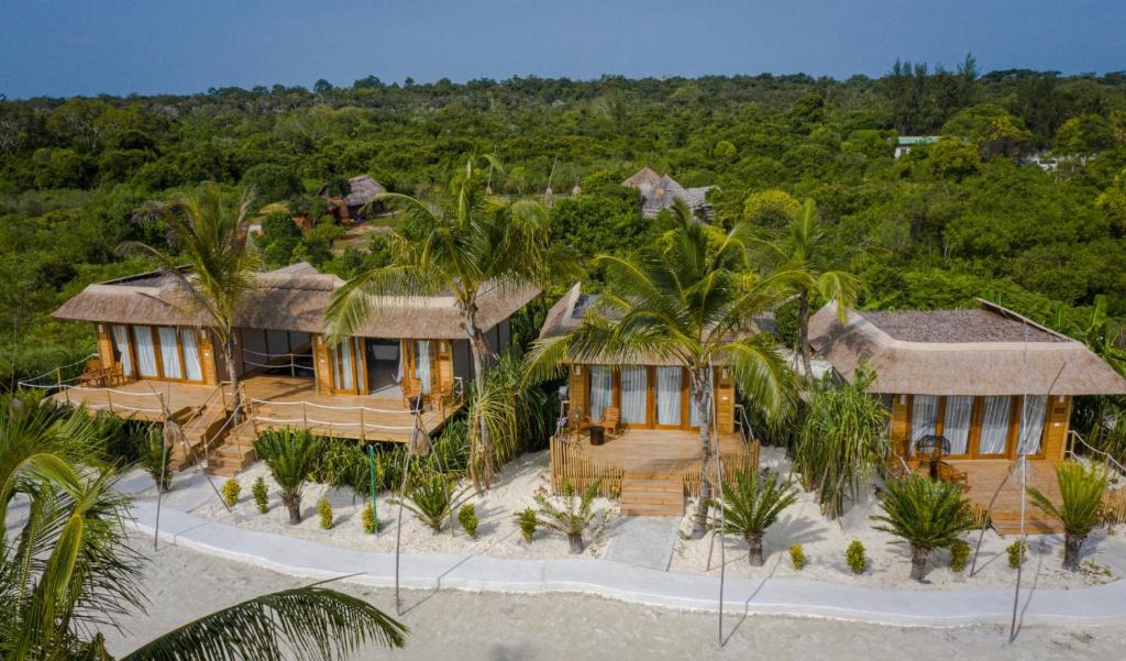 an aerial view of a house on the beach at Fruit & Spice Wellness Resort Zanzibar in Kizimkazi
