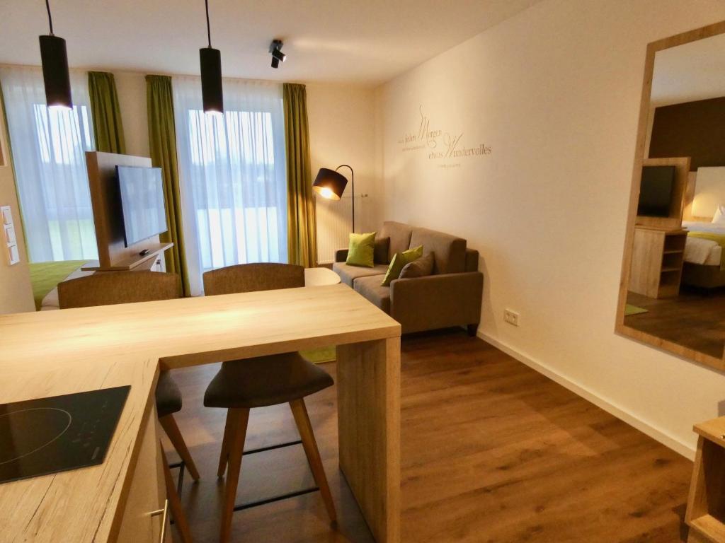 Posezení v ubytování Living Hallertau
