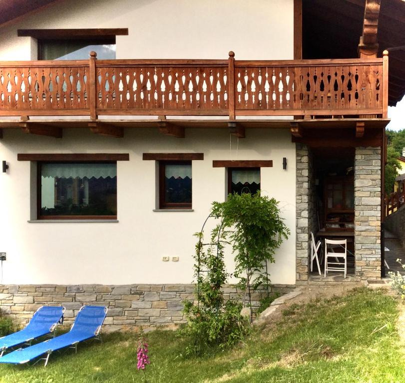 Balkón nebo terasa v ubytování Agriturismo B&B Chèvres à Cheval