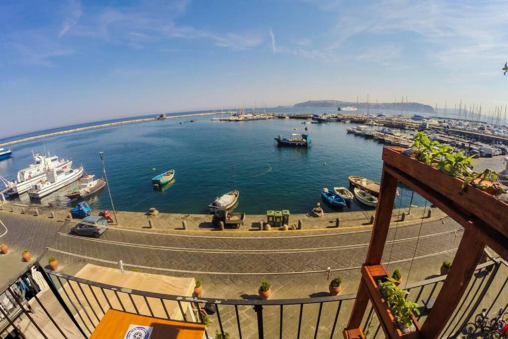 widok na port z łodziami w wodzie w obiekcie L angolo segreto di Giovanni il Pescatore w mieście Procida