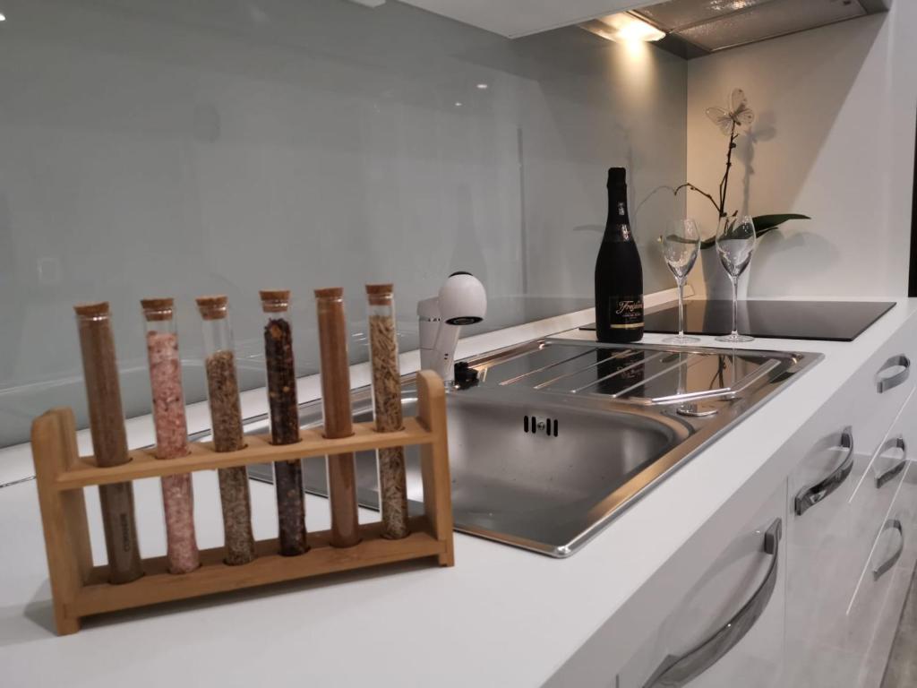 Kuchyňa alebo kuchynka v ubytovaní Apartmani Pina 1
