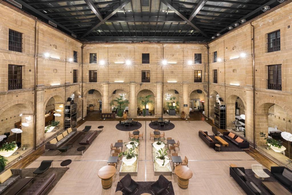 an aerial view of the lobby of a building at Eurostars Los Agustinos in Haro
