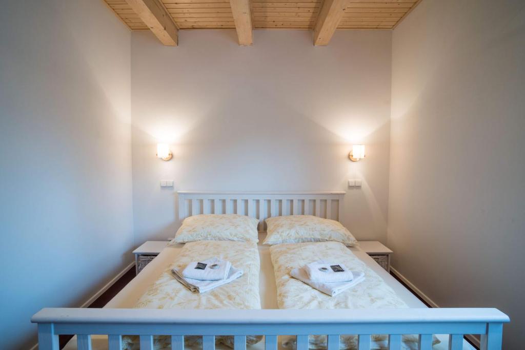 Postel nebo postele na pokoji v ubytování Apartmány Habánská, celý dům