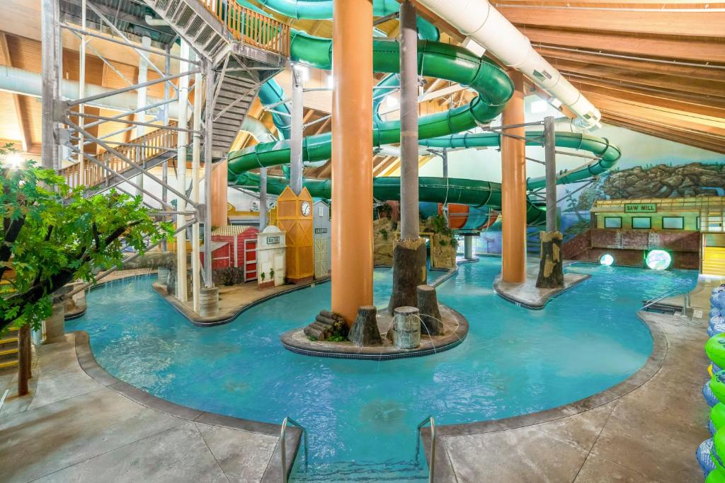 a water park at a theme park with a water slide at Wyndham Garden Otsego-Minneapolis in Otsego