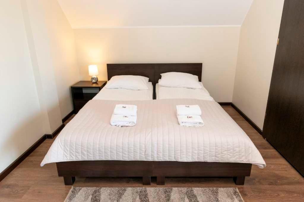 Cama o camas de una habitación en Dom Grinholc