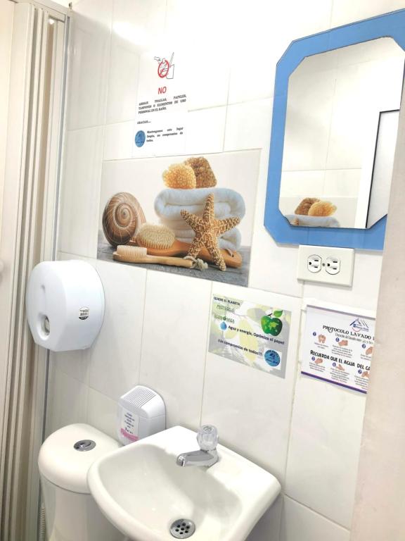 Koupelna v ubytování Casa Hotel Manco Mora