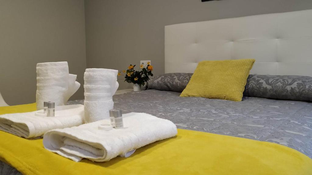 Cama o camas de una habitación en Apartamentos Terraza Ega