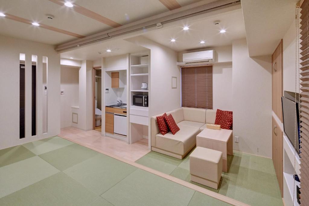 Kuchyň nebo kuchyňský kout v ubytování Hotel Amaterrace Yosuga