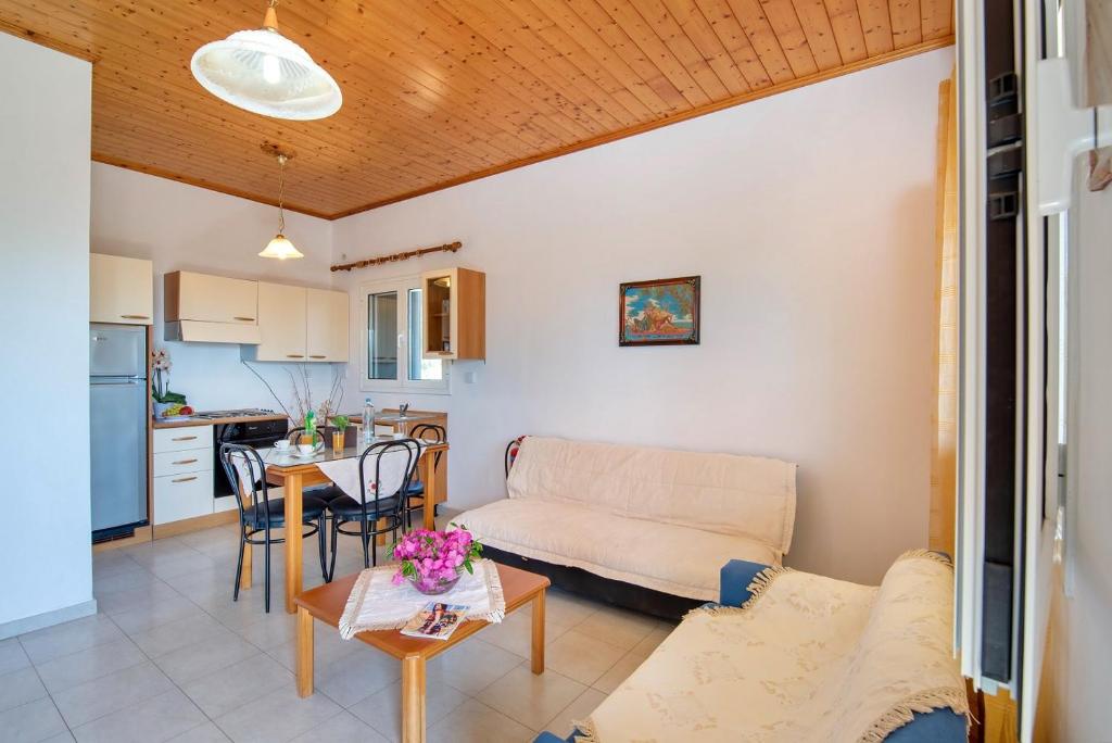 Kuchyň nebo kuchyňský kout v ubytování Olympia Paxos Villas & Apartments