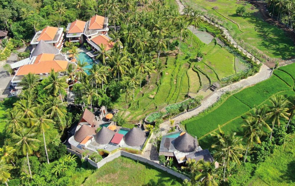 Letecký snímek ubytování Green Field Resort Ubud