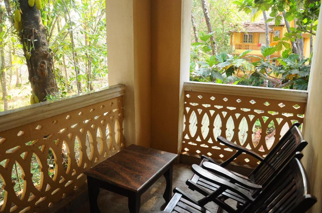 Balkón nebo terasa v ubytování Palolem Guest House
