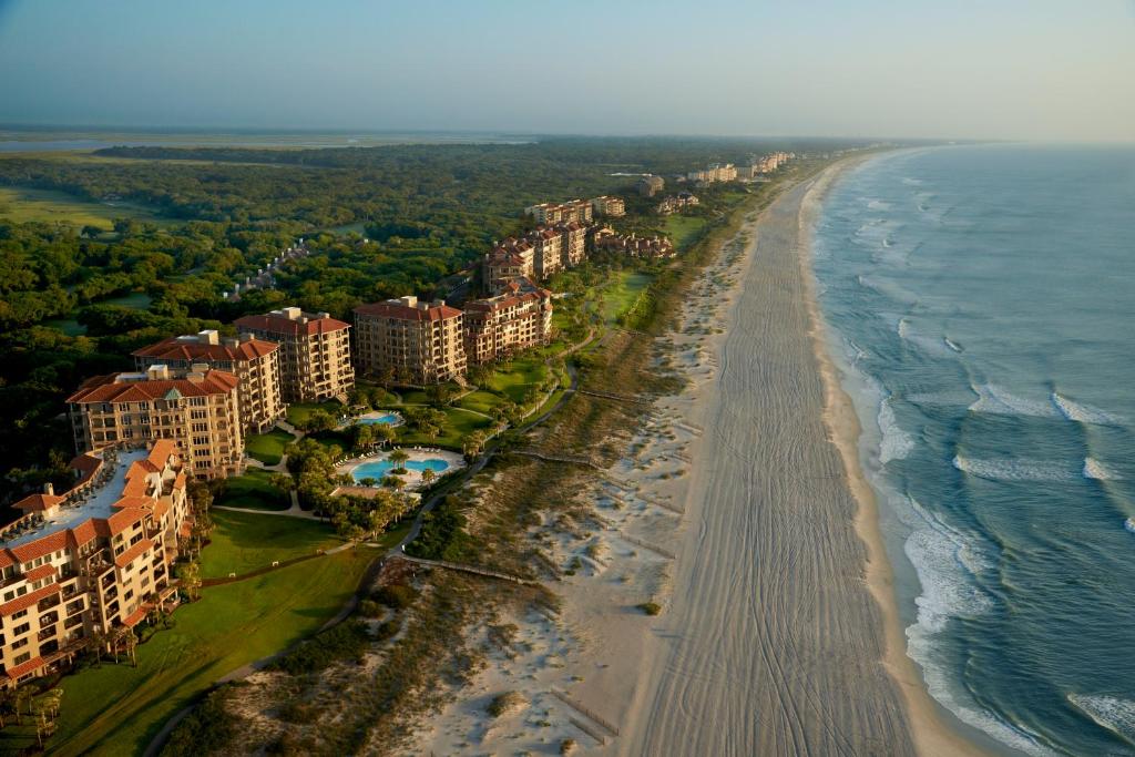 an aerial view of a beach and the ocean at Villas Of Amelia Island in Amelia Island
