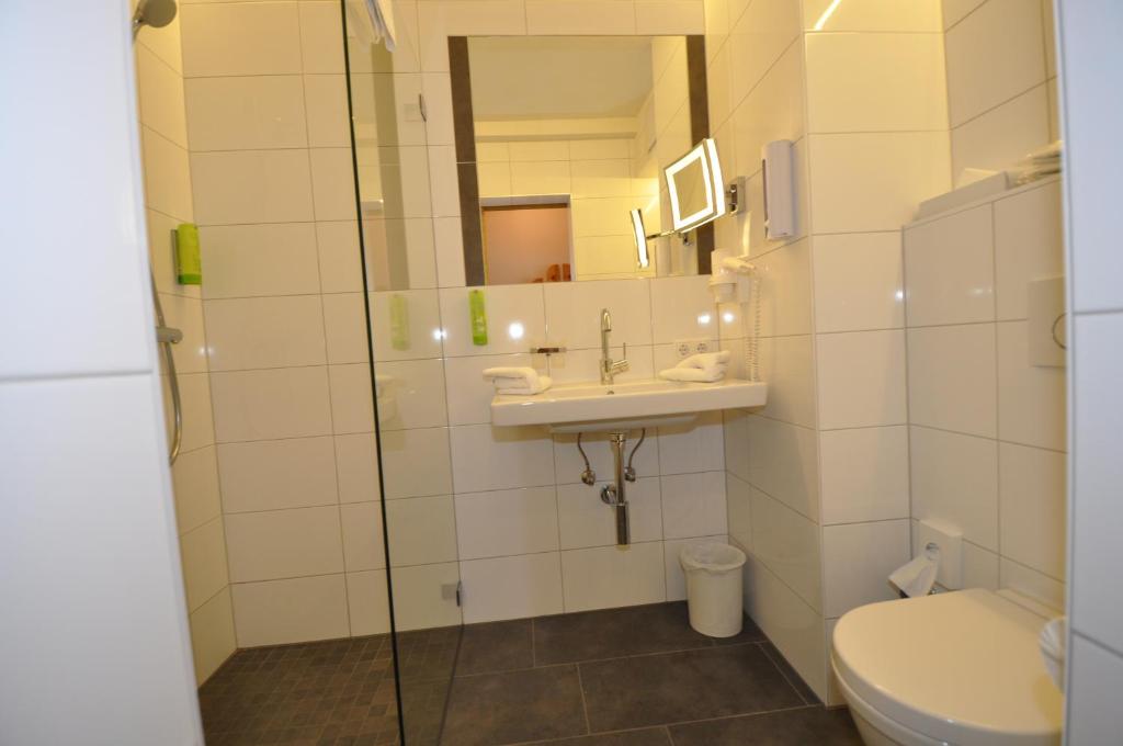 Koupelna v ubytování Hotel Stülzis