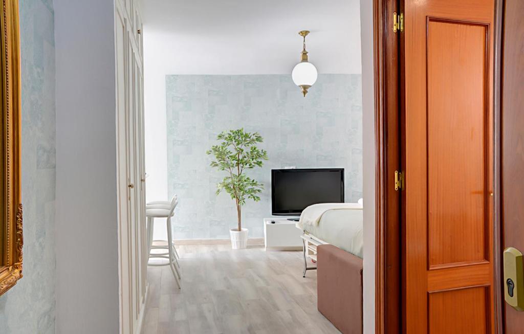 Televízia a/alebo spoločenská miestnosť v ubytovaní Apartamento Murillo