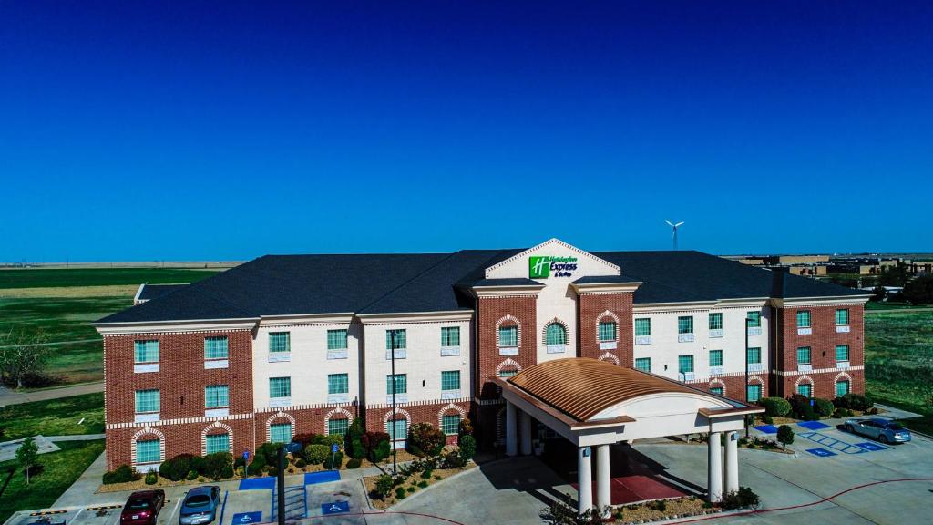 an aerial view of a hotel building at Holiday Inn Express Hotel & Suites Pampa, an IHG Hotel in Pampa