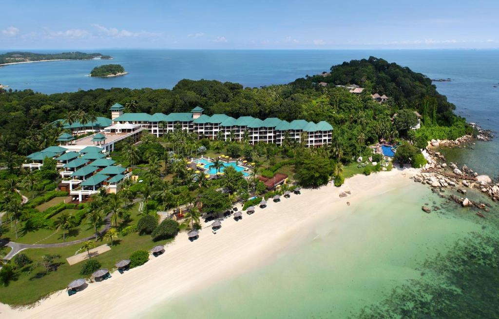 an aerial view of the resort and the beach at Angsana Bintan in Lagoi